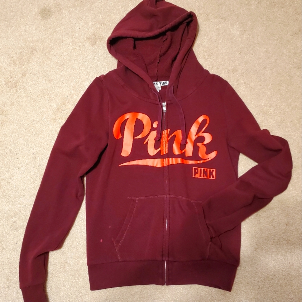 PINK by Victoria's Secret Maroon Zip-Up